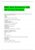 MSK Quiz Questions with All Correct Answers 