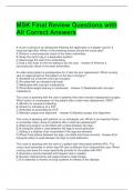  MSK Final Review Questions with All Correct Answers 