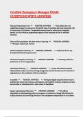 Certified Emergency Manager EXAM QUESTIONS WITH ANSWERS