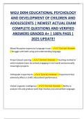 WGU D094 EDUCATIONAL PSYCHOLOGY  AND DEVELOPMENT OF CHILDREN AND  ADOLESCENTS &vert; NEWEST ACTUAL EXAM  COMPLETE QUESTIONS AND VERIFIED  ANSWERS GRADED A&plus; &vert; 100&percnt; PASS &vert;  2025 UPDATE&excl;