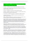 NICET LEVEL 1 HIGHWAY CONSTRUCTION EXAM 2024-2025-SOLVED