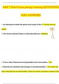 A&P 2 Final Exam portage learning QUESTIONS  AND ANSWERS