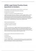APRN Legal Study Practice Exam Questions & Answers&period;