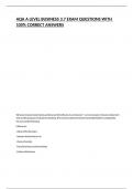 AQA A LEVEL BUSINESS 3&period;7 EXAM QUESTIONS WITH 100- CORRECT ANSWERS&period;