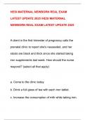 HESI MATERNAL NEWBORN REAL EXAM  LATEST UPDATE 2025 &sol;HESI MATERNAL  NEWBORN REAL EXAM LATEST UPDATE 2025