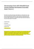 Pharmacology Evolve HESI 2024&sol;2025 Exam  Practice Question And Answers Accurately  Rated &lpar; Score A &rpar;