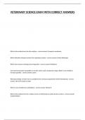 VETERINARY SCIENCE EXAM WITH CORRECT ANSWERS