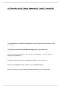 VETERINARY SCIENCE FINAL EXAM WITH CORRECT ANSWERS&period;