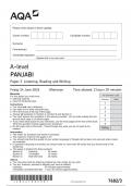 AQA A-level PANJABI Paper 3 JUNE 2024 QUESTION PAPER&colon; Listening&comma; Reading and Writing