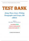 Test Bank for Along These Lines&colon; Writing Paragraphs and Essays 8th Edition by John Biays&comma; Chapters 1-15