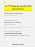 CIS-ITSM Exam Questions With 100&percnt; Correct Answers