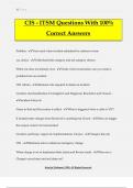 CIS - ITSM Questions With 100&percnt; Correct Answers