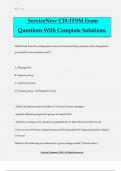 ServiceNow CIS-ITSM Exam Questions With Complete Solutions&period;