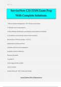 ServiceNow CIS ITSM Exam Prep With Complete Solutions&period;