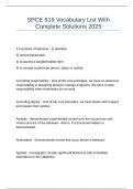 SPCE 619 Vocabulary List With Complete Solutions 2025