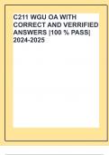 C211 WGU OA WITH CORRECT AND VERRIFIED ANSWERS &vert;100 &percnt; PASS&vert; 2024-2025