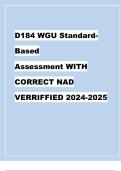 D184 WGU Standard-Based Assessment WITH CORRECT NAD VERRIFFIED 2024-2025