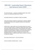 NUR 430 - Leadership Exam 2 Questions And Answers Latest 2025
