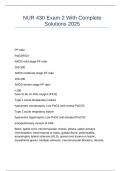 NUR 430 Exam 2 With Complete Solutions 2025