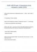 NUR 430 Exam 3 Questions And Answers Latest 2025