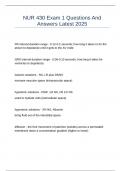 NUR 430 Exam 1 Questions And Answers Latest 2025&period;