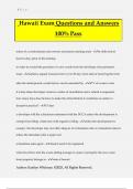 Hawaii Exam Questions and Answers 100&percnt; Pass