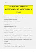 HAWAII NOTARY EXAM QUESTIONS AND ANSWERS 100&percnt; PASS