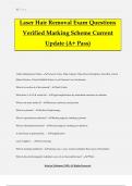 Laser Hair Removal Exam Questions Verified Marking Scheme Current Update &lpar;A&plus; Pass&rpar;