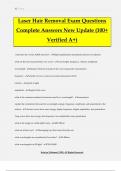 Laser Hair Removal Exam Questions Complete Answers New Update &lpar;100&plus; Verified A&plus;&rpar;