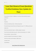Laser Hair Removal Exam Questions Verified Solutions New Update &lpar;A&plus; Pass&rpar;