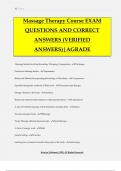 Massage Therapy Course EXAM QUESTIONS AND CORRECT ANSWERS &lpar;VERIFIED ANSWERS&rpar;&vert;AGRADE