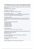 Air Methods Critical Care Exam with Complete Solutions