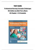 TEST BANK for Professional Nursing Concepts Challenges  9th Edition by Beth Perry Black  All Chapter 1-16 Complete