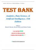 Test Bank for Analytics&comma; Data Science&comma; & Artificial Intelligence&colon; Systems for Decision Support 11 Edition by Ramesh Sharda&comma; Chapters 1-14