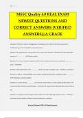 MSSC Quality 4&period;0 REAL EXAM NEWEST QUESTIONS AND CORRECT ANSWERS &lpar;VERIFIED ANSWERS&rpar;&vert;A GRADE