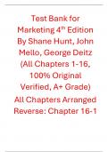 Marketing 4th Edition By Shane Hunt&comma; John Mello&comma; George Deitz&nbsp;&lpar;Test&nbsp;Bank&rpar;