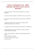 Zaxby's Certification Exam &ndash; BOH Questions with 100&percnt; correct Answers 2024&sol;2025