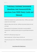 Veterinary Assistant Assessment Questions And Answers&lpar;All the questions from NHIE Study Guide and Manual&rpar;