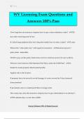 WV Licensing Exam Questions and Answers 100&percnt; Pass