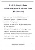 00108-15 - Module 8&colon; Basic  Employability SKills - Trade Terms Exam  Q&A 100&percnt; Solved