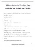 120 Auto Mechanics Electricity Exam  Questions and Answers 100&percnt; Solved