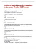 California Dealer License Test Questions and answers Updated 2025 Newest