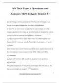 A&sol;V Tech Exam 1 Questions and  Answers 100&percnt; Solved &vert; Graded A&plus;