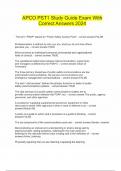 APCO PST1 Study Guide Exam With Correct Answers 2024
