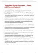 Texas Real Estate Principles 1 Exam 2024 Newest Rated A&plus;