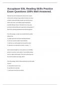 Accuplacer ESL Reading Skills Practice Exam Questions 100&percnt; Well Answered&period;