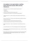 Accuplacer next generation reading terms Revision Exam With Solved Solutions&period;