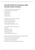 ACCUPLACER Test Questions With Already Passed Answers&period;