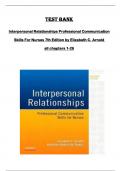 TEST BANK  for Interpersonal Relationships Professional Communication  Skills For Nurses 7th Edition by Elizabeth C&period; Arnold  all chapters 1-26