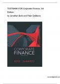 TEST BANK FOR Corporate Finance&comma; 3rd Edition By Jonathan Berk and Peter DeMarzo &vert; All Chapters &vert; Latest & Updated Version A&plus;